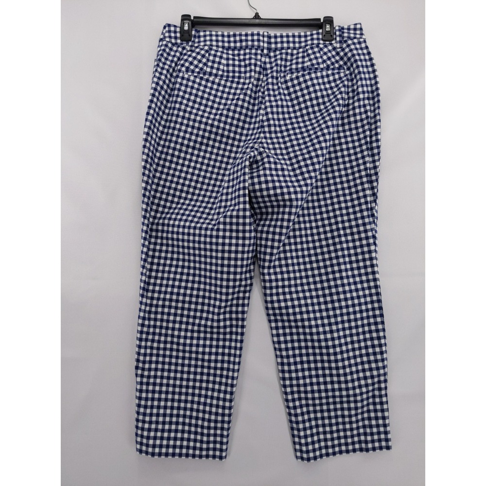 Talbots Perfect Crop Pant Women‎ 14 Blue Gingham Curvy Fit Trousers - Picture 4 of 8